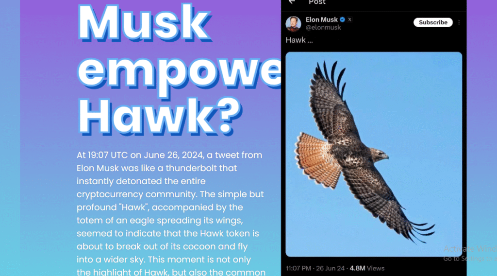 Hawk: the emerging meme coin who is flying over sky and backed by Elon Musk
